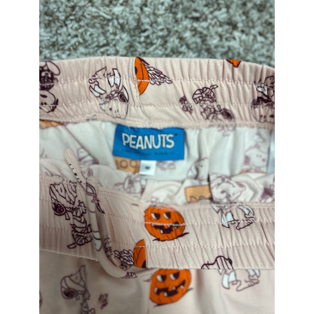 Peanuts Snoopy Halloween Pajama Pants Pink Pumpkin Woodstock M - Picture 4 of 5